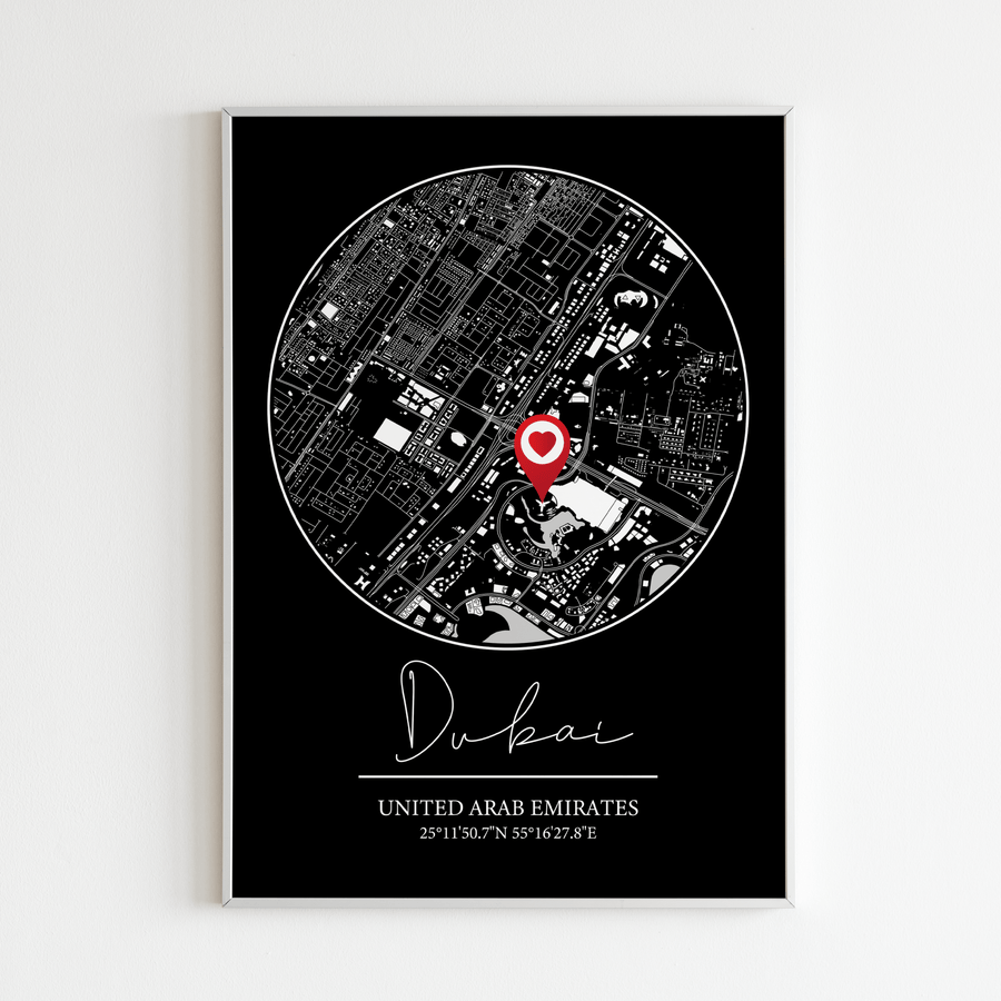 Where It All Began Couples Map Poster Print - Twinkle and Giraffe Designs