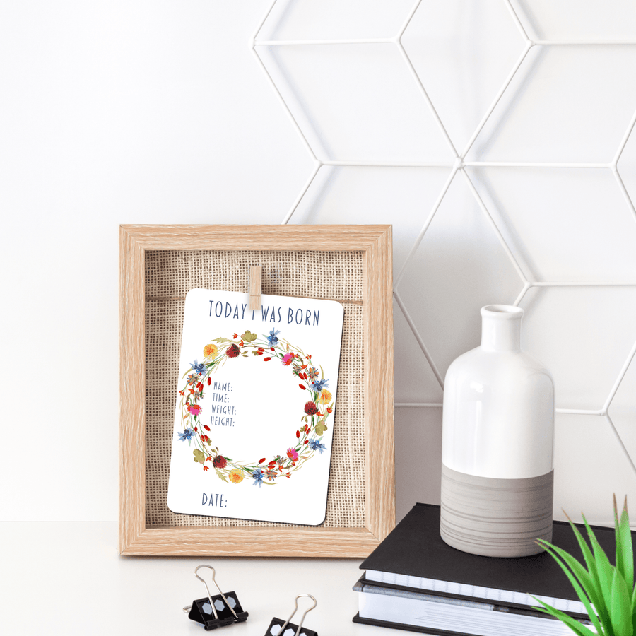 Wild Flowers Wreath Baby Milestone Cards - Set of 25 - Twinkle and Giraffe Designs