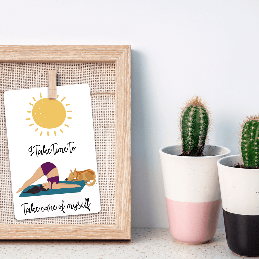 Yoga and the Dog Affirmation Cards - Set of 20 - Twinkle and Giraffe Designs
