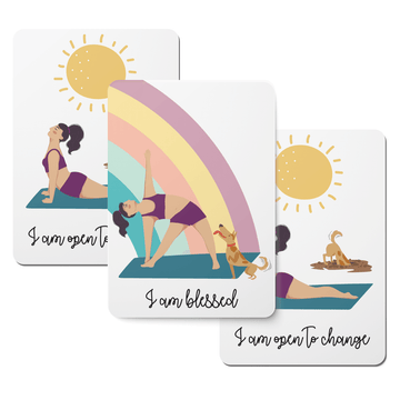 Yoga and the Dog Affirmation Cards - Set of 20 - Twinkle and Giraffe Designs